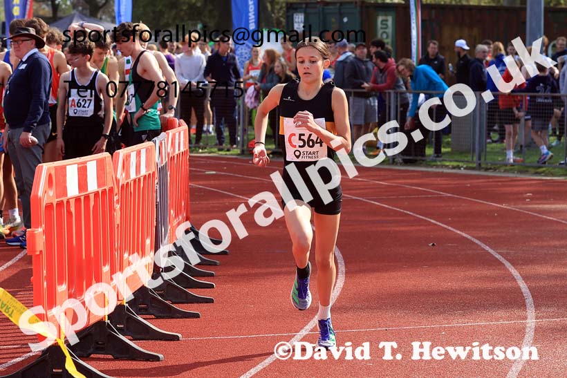 Girls Under-15s, 2024 Northern Mens 6 and Womens 4 and Youngsters Relays, Stanley Park, Blackpool.  Photo: David T. Hewitson/Sports for All Pics